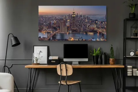 Panorama-Leinwand als Bürodekoration