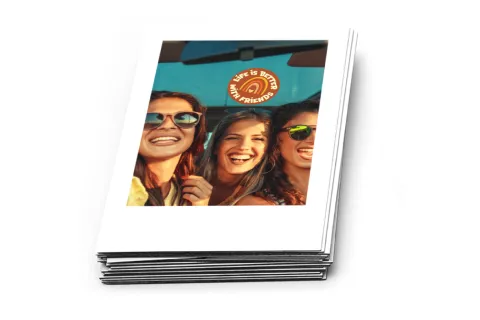 Retro-Fotosticker im Polaroid-Stil, ca. 6×8 cm Druckfläche