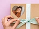 Herzförmige Fotosticker als Geschenkidee, holografisch